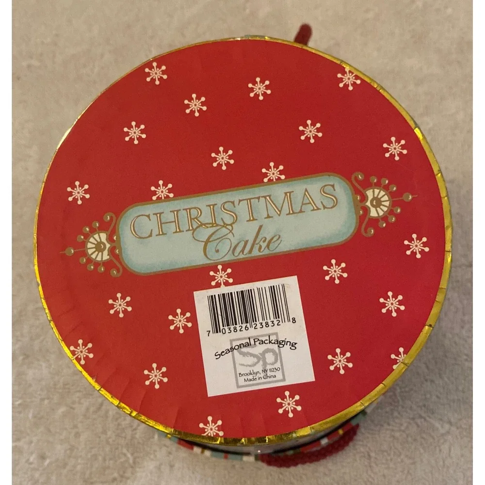 Seasonal Packaging Christmas Cake Gingerbread Holiday Gift Box with Handle Blue